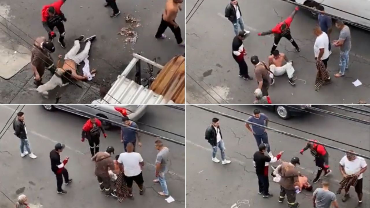 VIDEO: Ocho sujetos le propinan golpiza a un supuesto ladrón en México; hasta un perro lo mordió