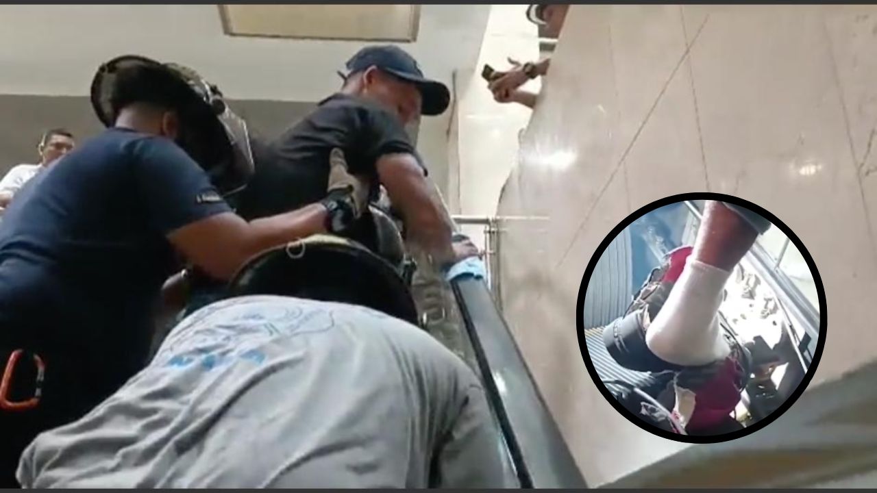 VÍDEO: Trabajador se atora en gradas eléctricas de centro comercial en Panamá