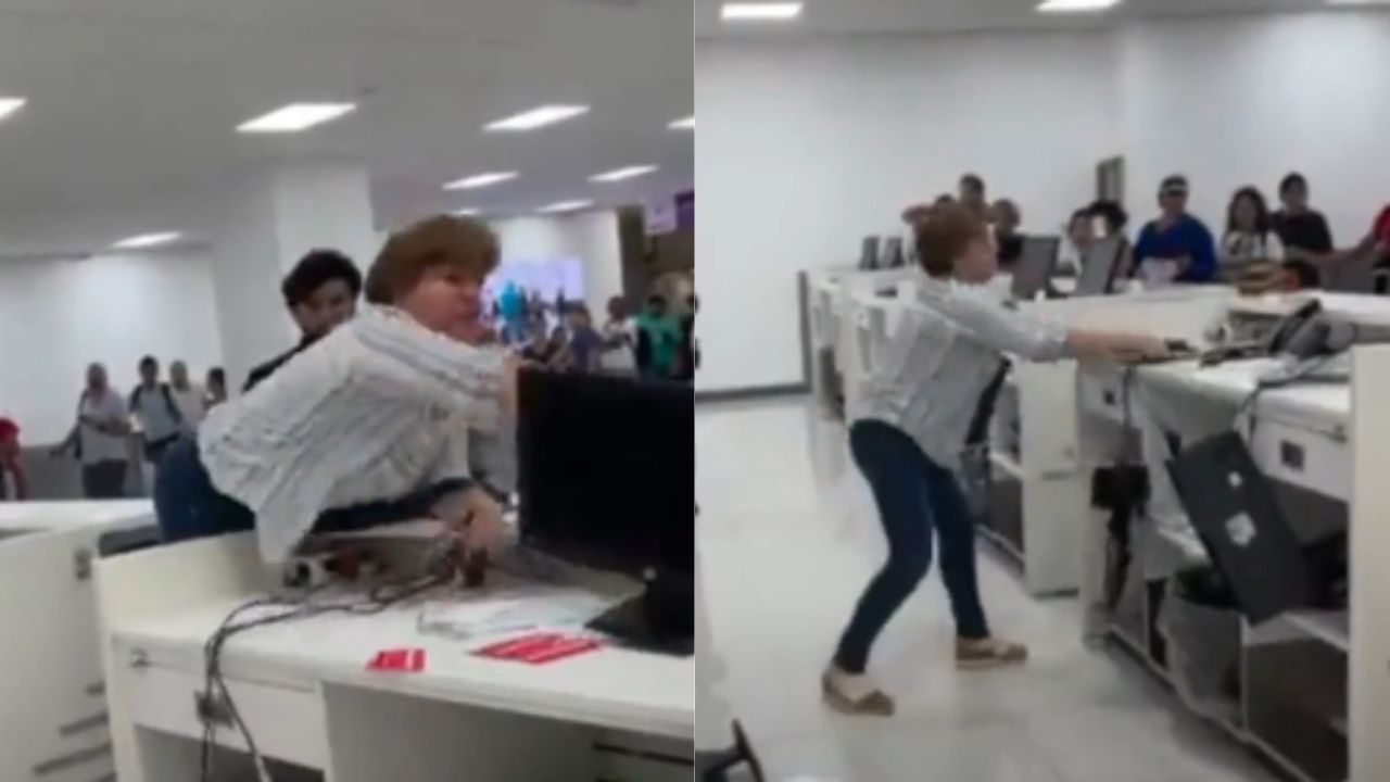 VÍDEO: Mujer destruye computadoras en aeropuerto como 'reclamo' contra línea aérea