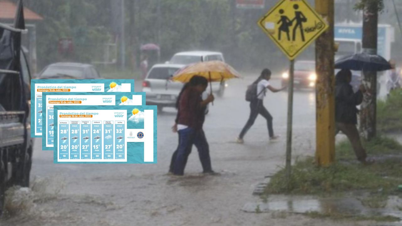 Lluvias y chubascos pronostica Copeco este domingo para toda Honduras