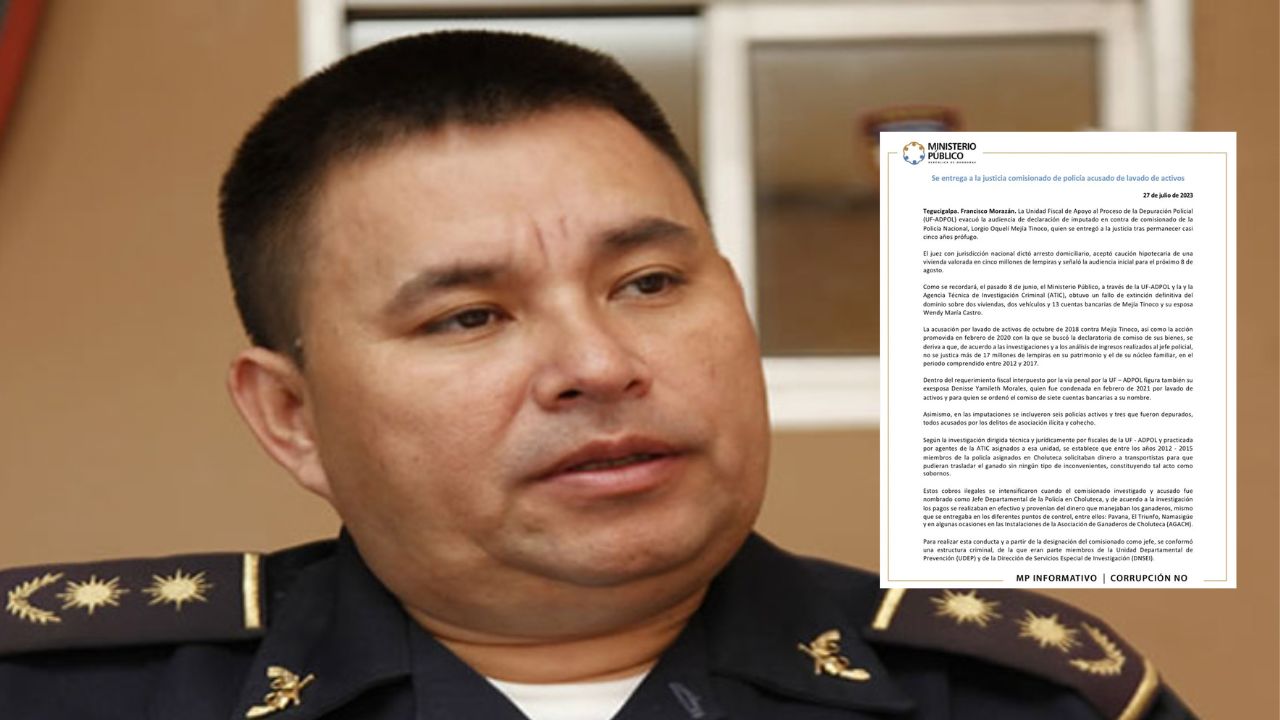 Excomisionado Lorgio Mejía, se entrega y le dictan arresto domiciliario por lavado de activos