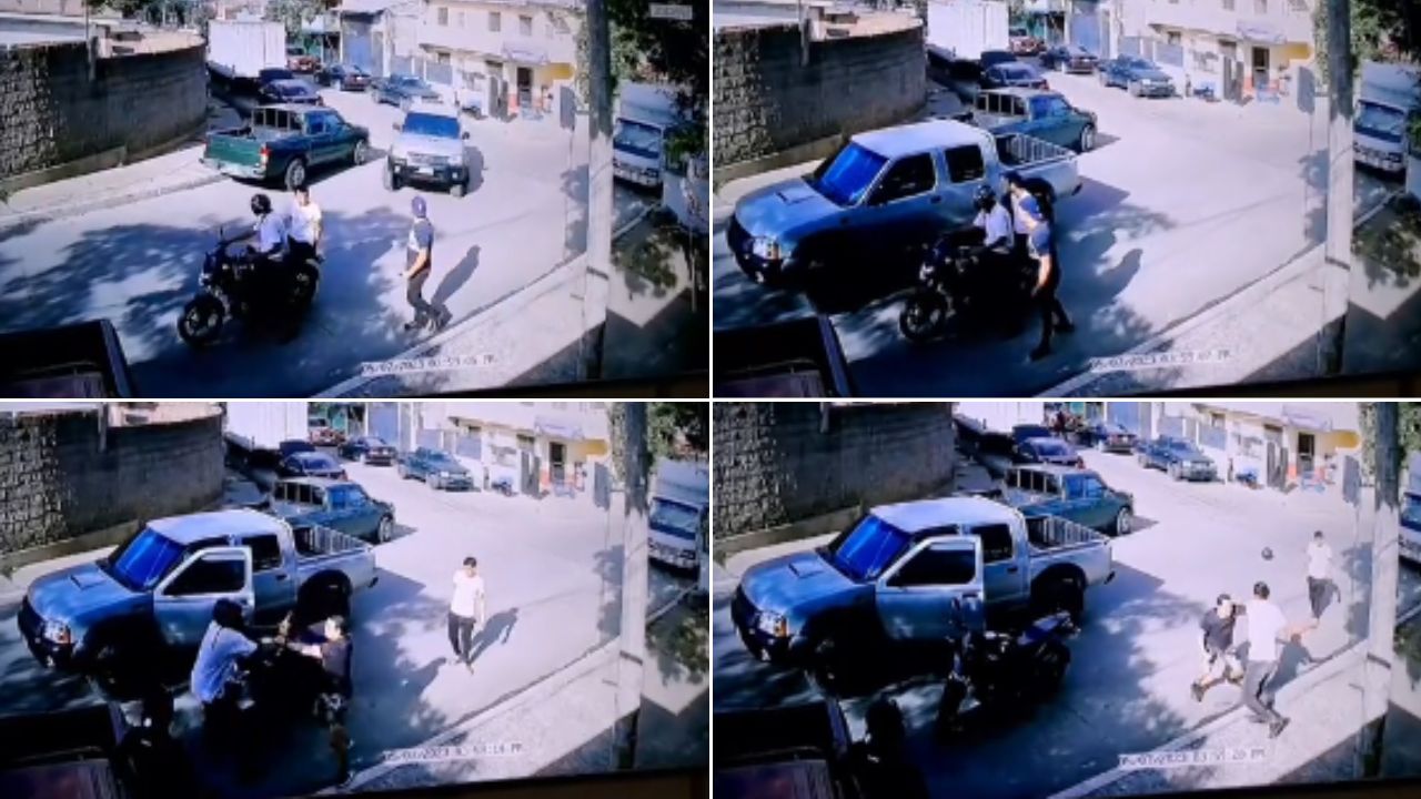 ¡Se van a los golpes! Hombres pelean en medio de la calle en Tegucigalpa