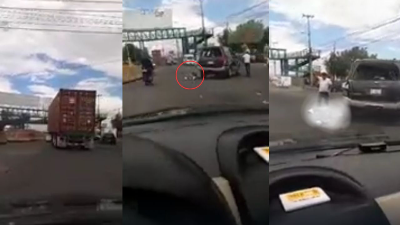 VÍDEO: Conductor de rastra arrolló a un hombre que se bajaba de su auto en la carretera