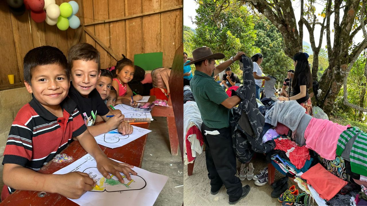 Los voluntarios donan ropa y realizan actividades para niños en las brigadas médicas. Foto: Cortesía