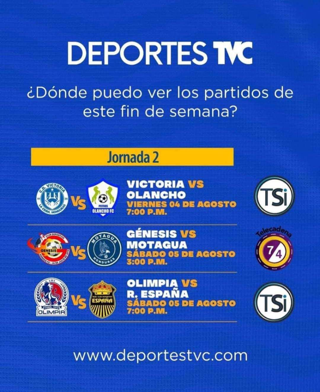 Canales de transmisión de la Jornada 2 del Apertura 2023. Foto: Cortesía