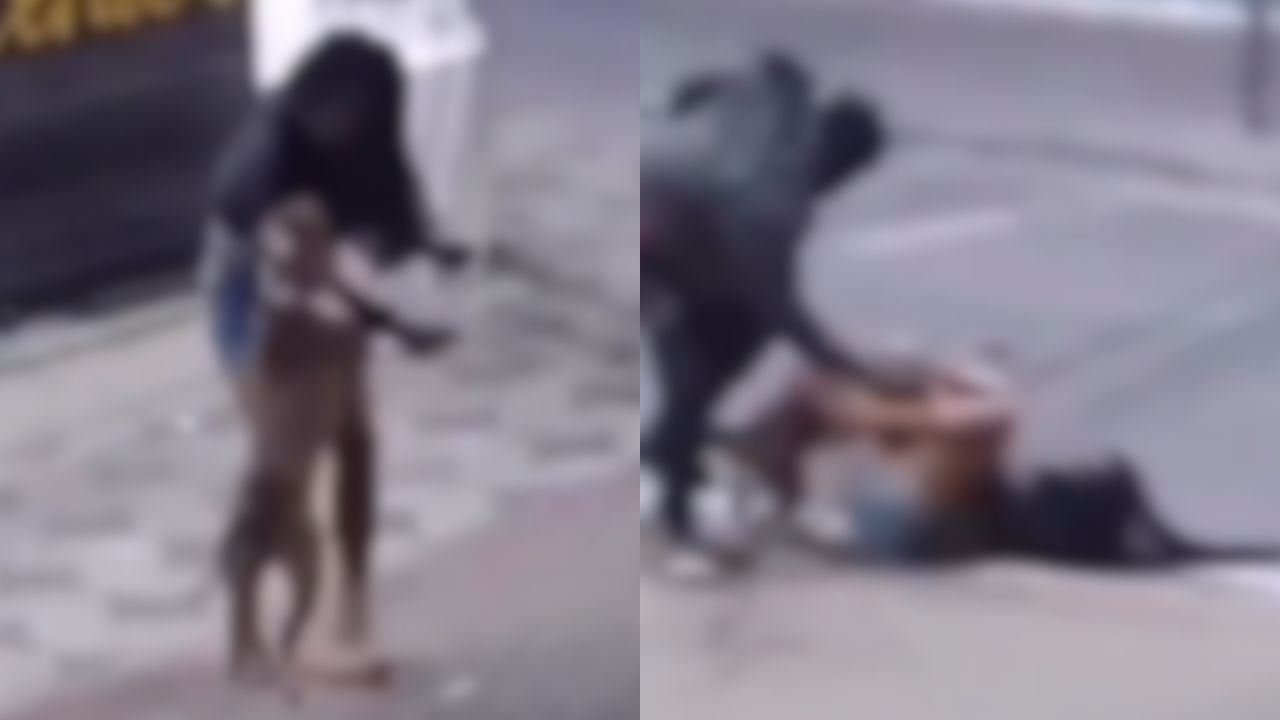 El hombre logró separar al pitbull del ataque. Foto: Diseño HRN