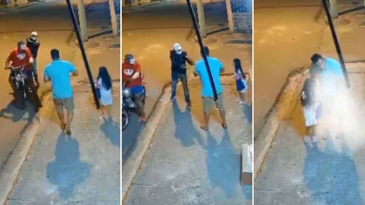 Imágenes sensibles: Asaltan y le disparan a un papá frente a su hija