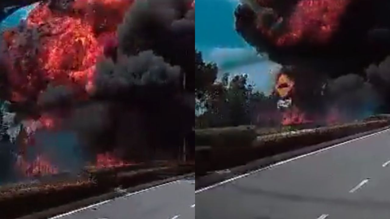 Imágenes sensibles: Avión choca contra motocicleta y causa 10 muertos