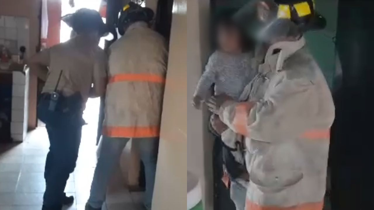 VÍDEO: Bomberos rescatan a menor que estaba encerrada en un cuarto en Comayagua