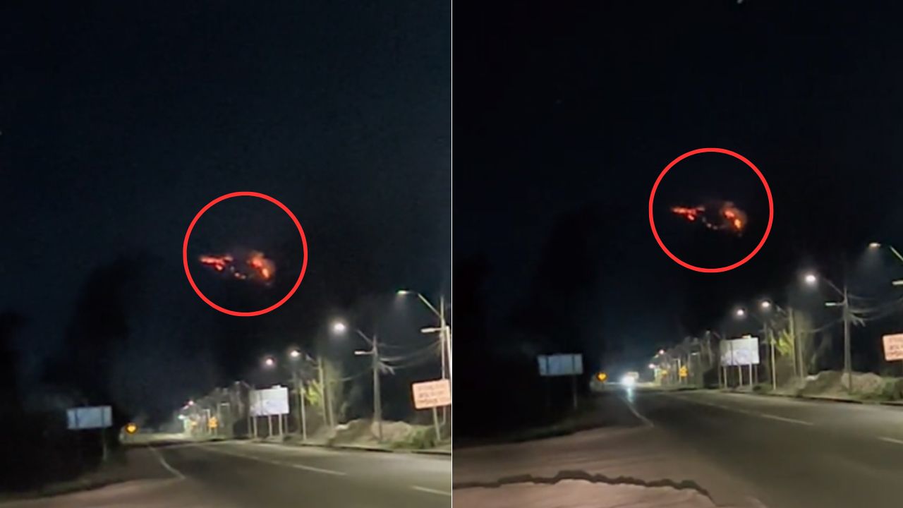 ¿Ovni? Captan extraña figura roja en el cielo