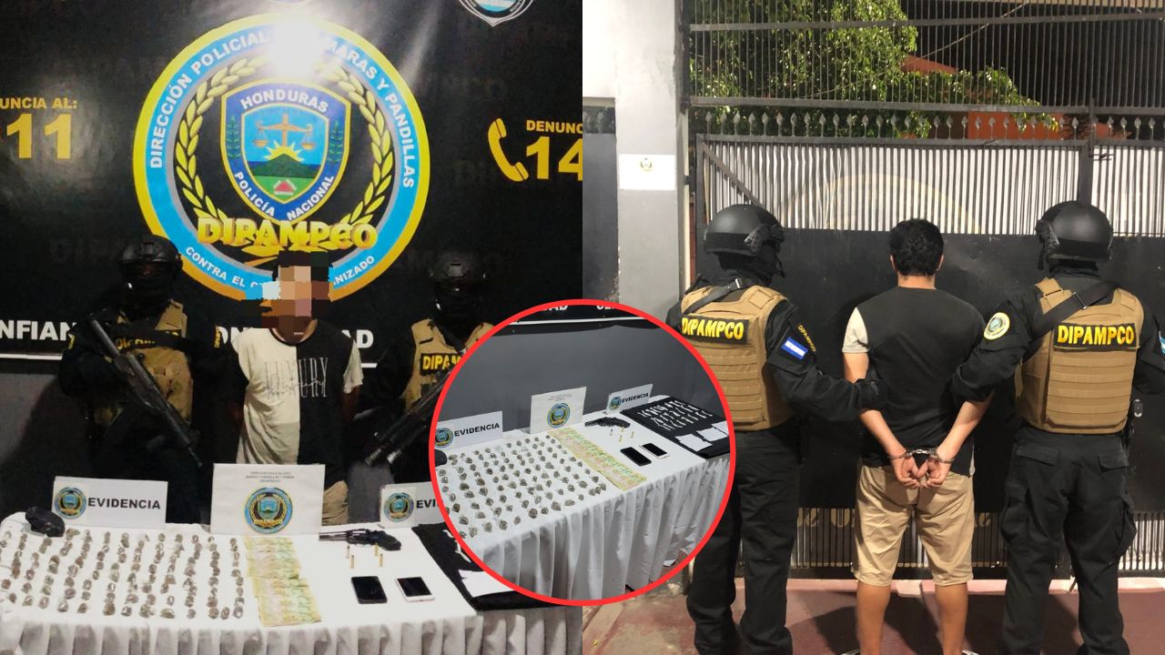 Capturan a pieza clave de la pandilla Barrio 18 en Cortés; tenía notas extorsivas, drogas y un arma