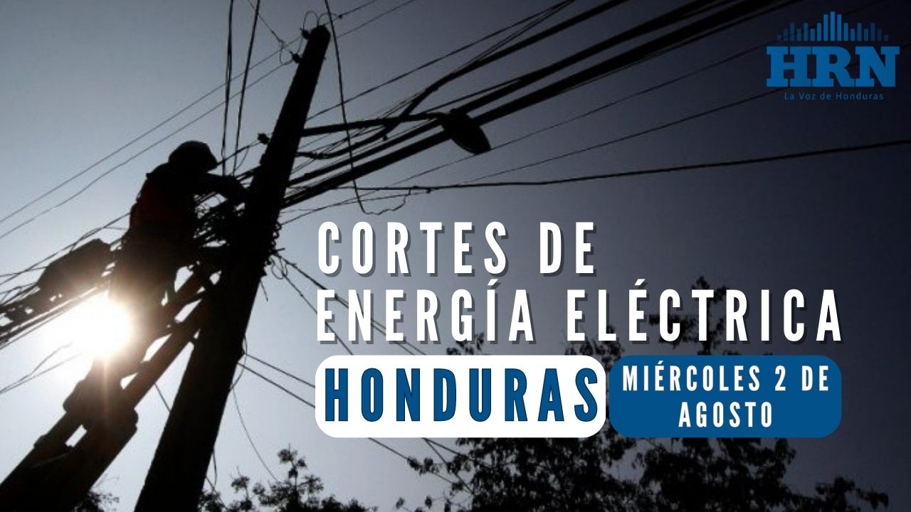 Cortes de energía programados para este miércoles 2 de agosto