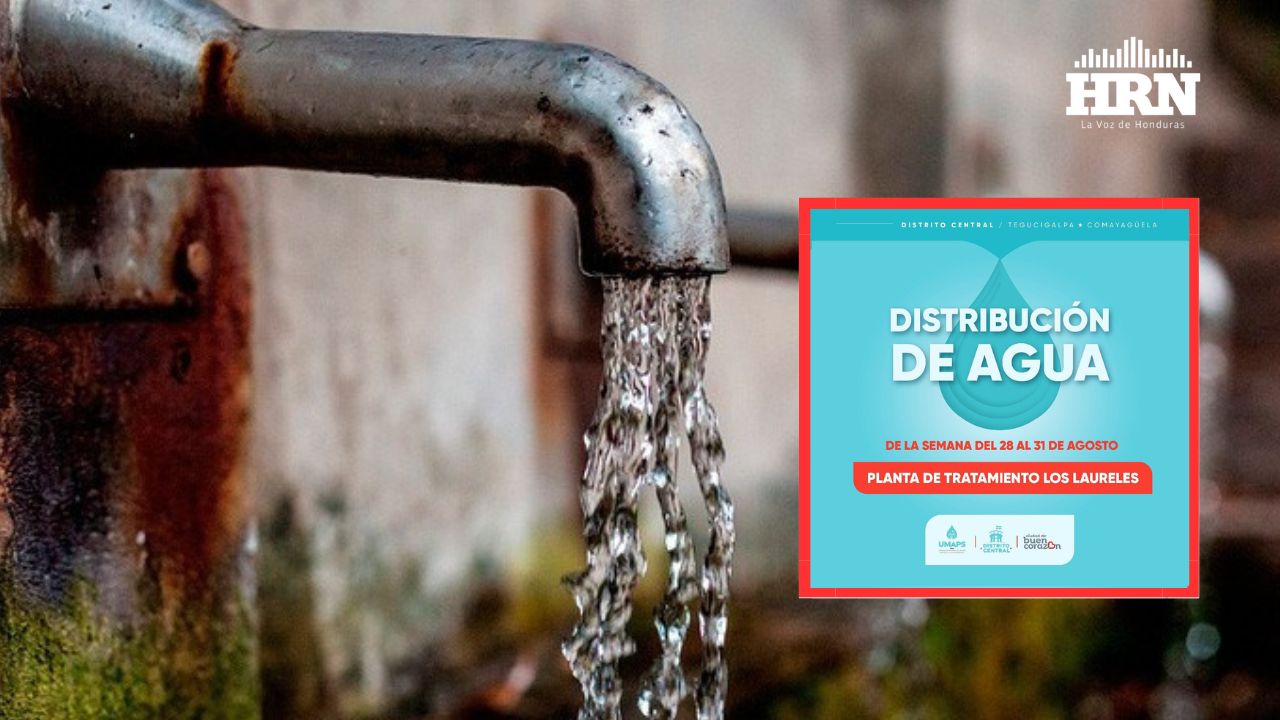 Horario de distribución de agua potable desde el 28 hasta el 31 de agosto en la capital