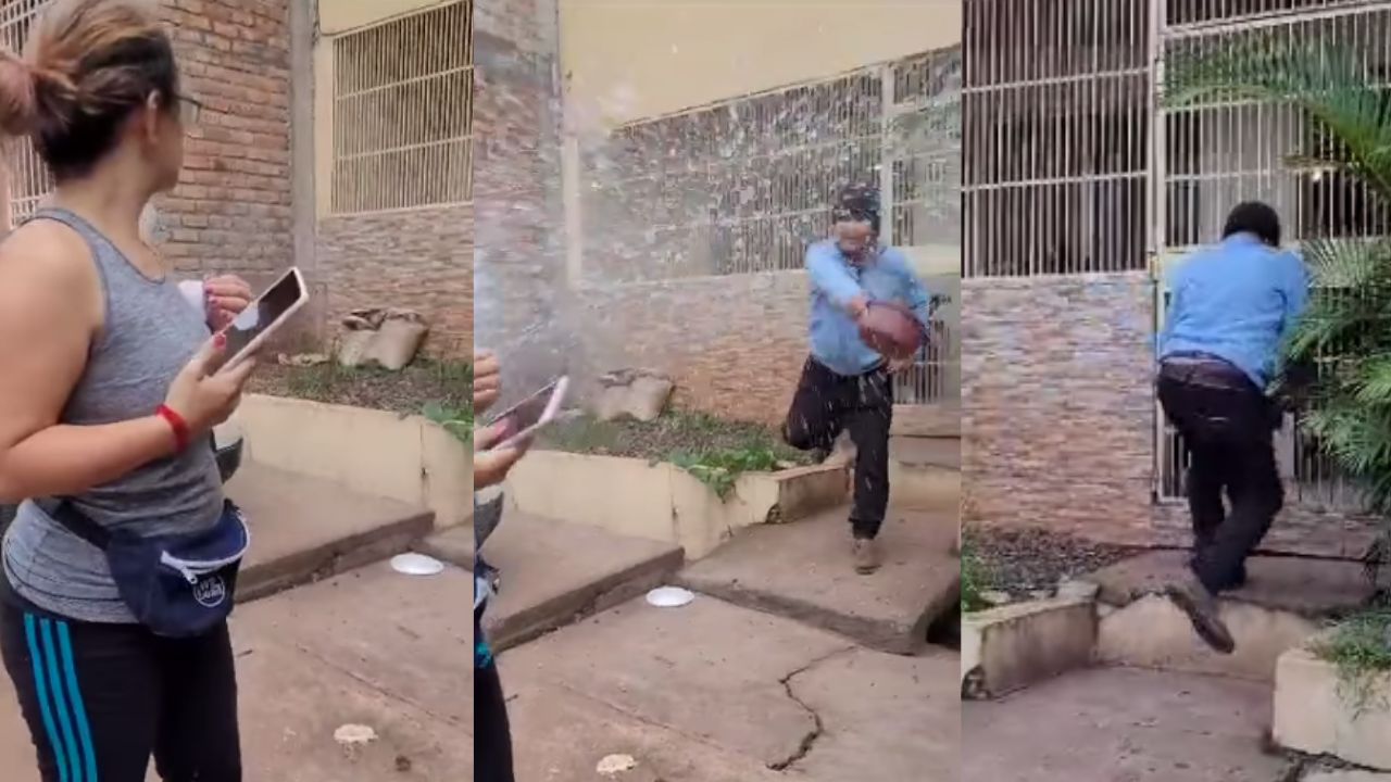 VIDEO: Furioso hondureño lanza agua a sus vecinas 'por parquear un carro frente a su casa'