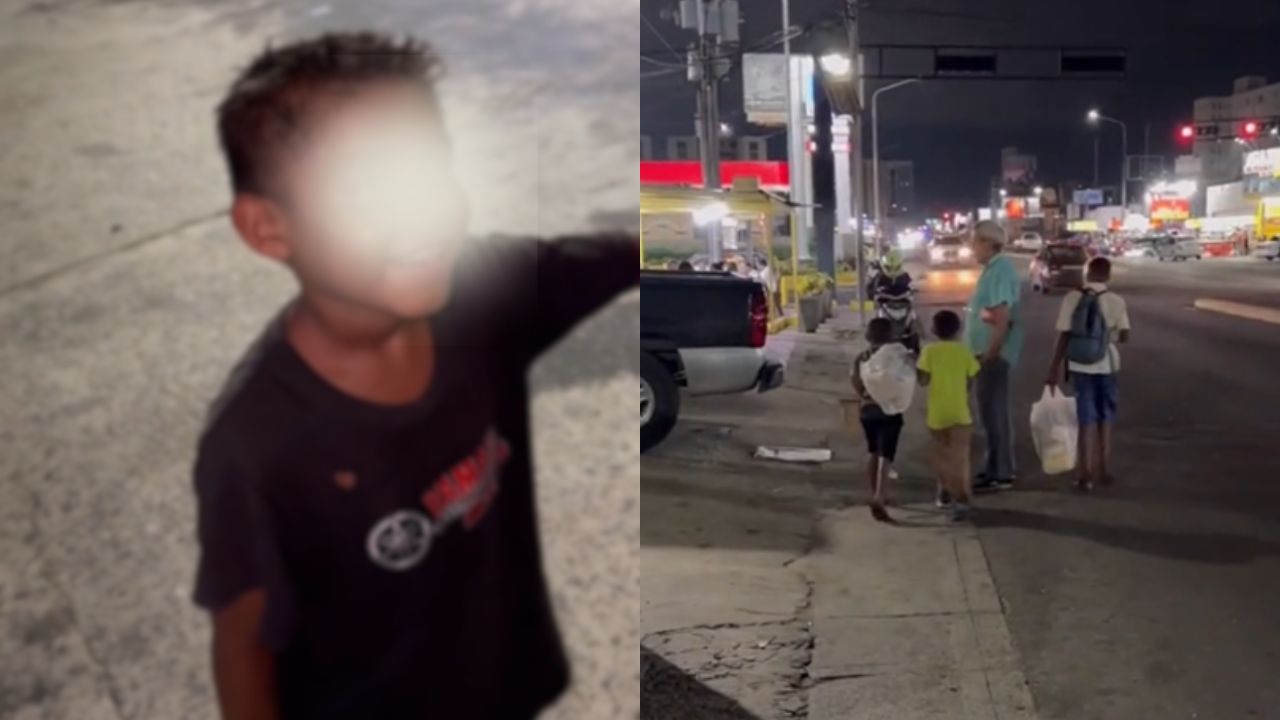'Si no salgo, no como': hombre ayuda a un niño que vende en la calle para conseguir comida