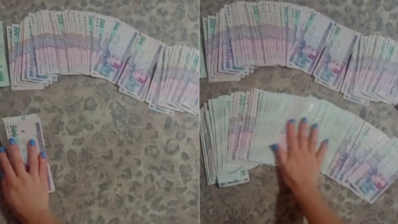 VIDEO: Hondureña presume su dinero; solo tiene billetes de L 500