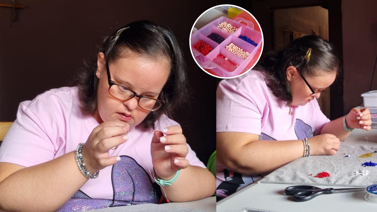 Hondureña con síndrome de Down se gana la vida vendiendo bisutería; tiene su propio taller