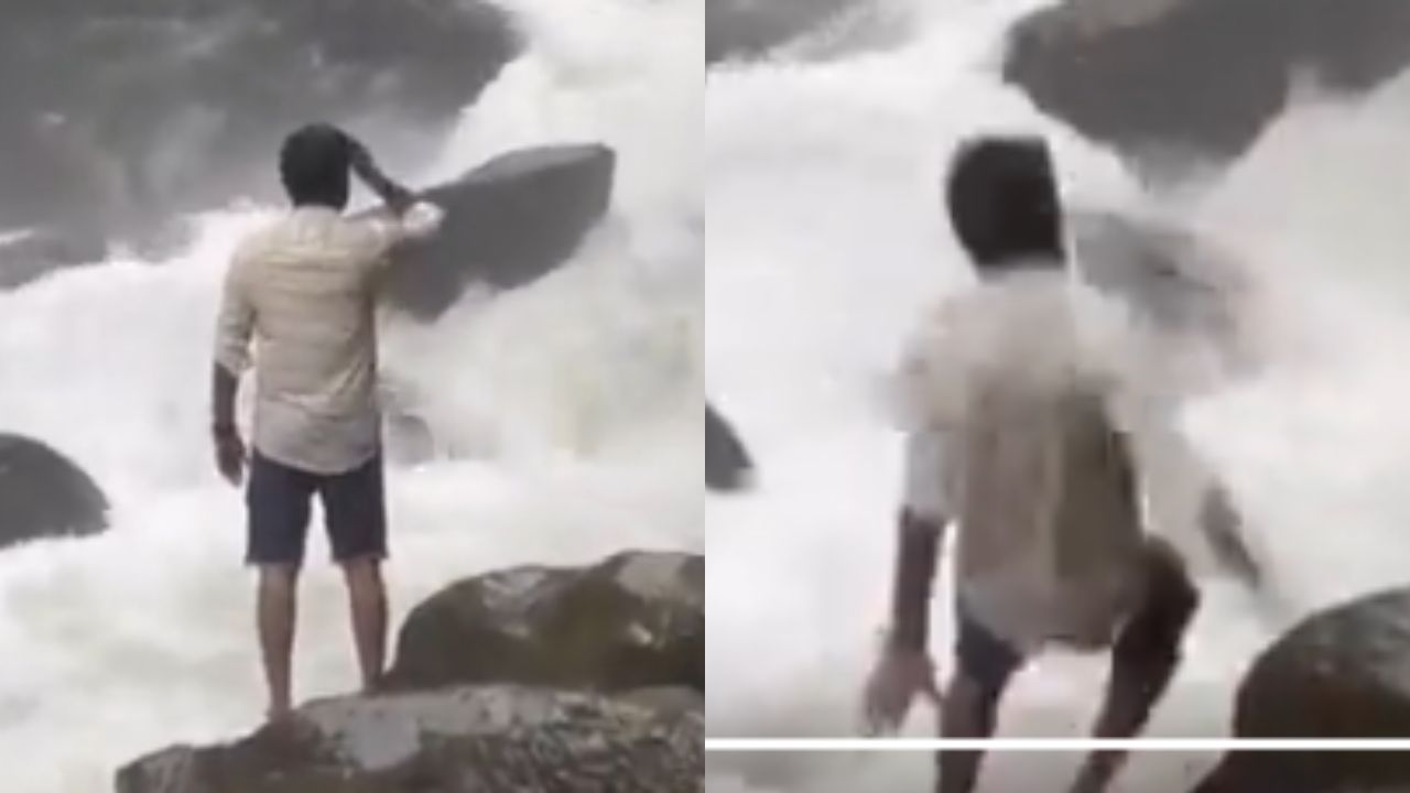 VÍDEO: Captan momento en que influencer cae en cataratas; perdió la vida tras el incidente