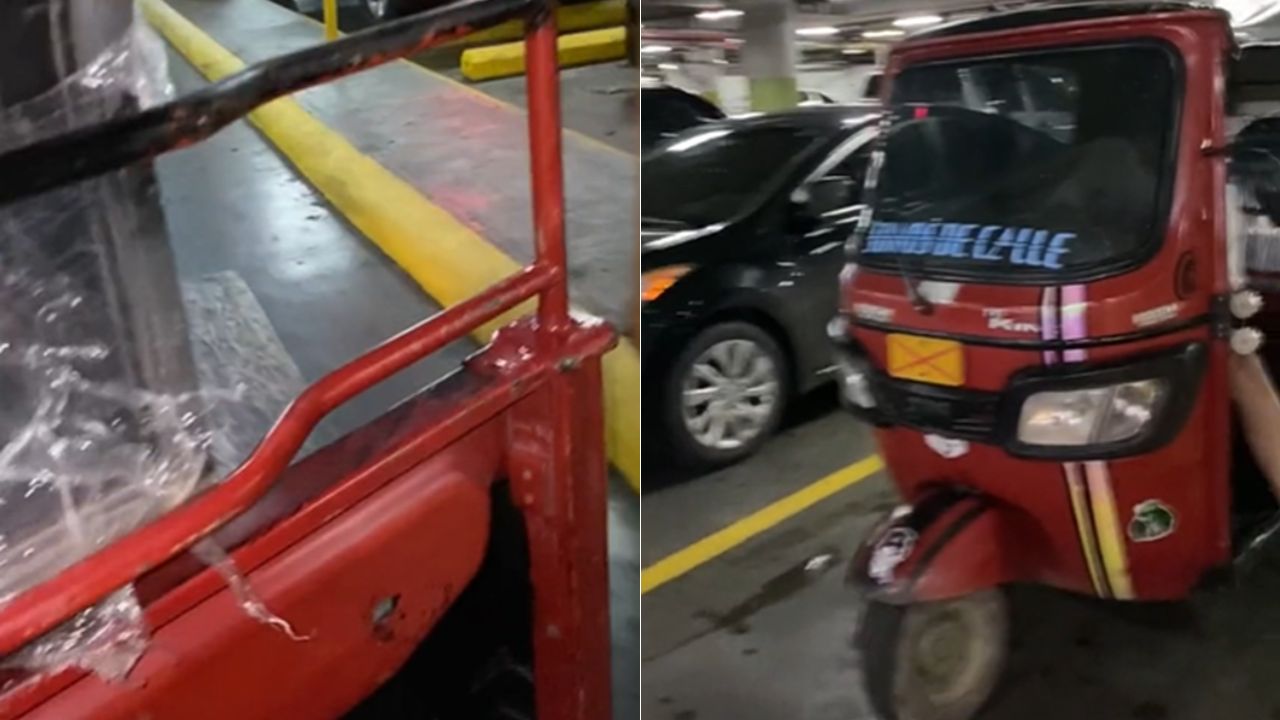 ¡De locos! Jóvenes ingresan en mototaxi a centro comercial de la capital
