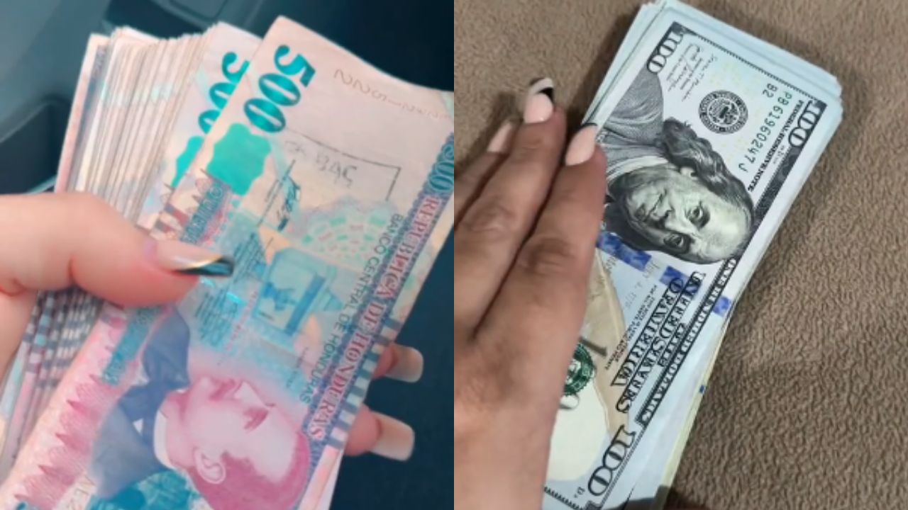 'El dinero sí da felicidad': hondureña presume sus miles de dólares y lempiras