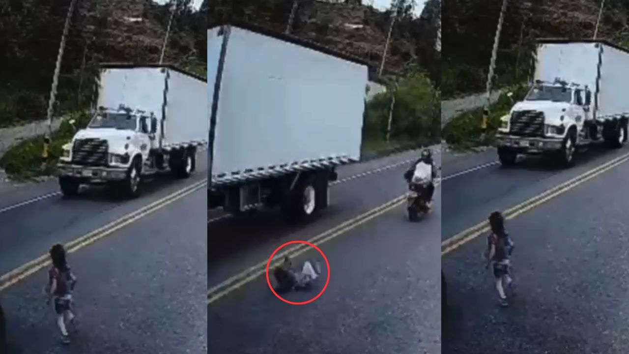 Impactante vídeo: Niña atropellada por motociclistas en la carretera sobrevive de milagro