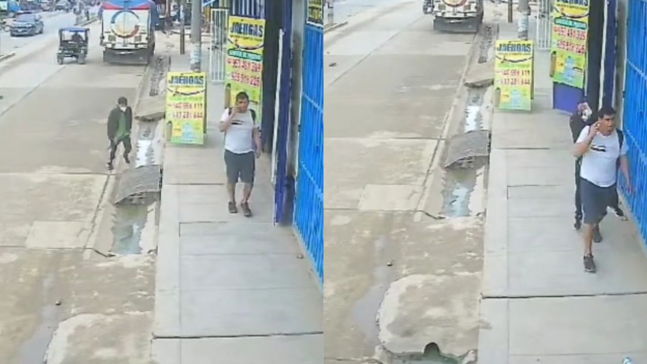 VIDEO: Le roban celular a hombre que realizaba una llamada en la calle