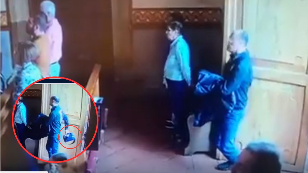 VÍDEO: Hombres entran a escuchar la misa y terminan robando