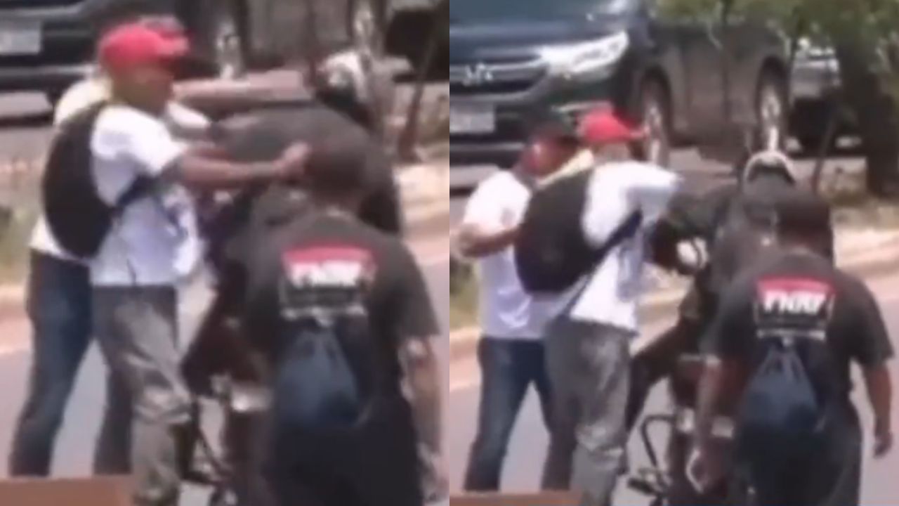 VIDEO: Colectivos de Libre agreden a motociclista que intentaba transitar en la capital