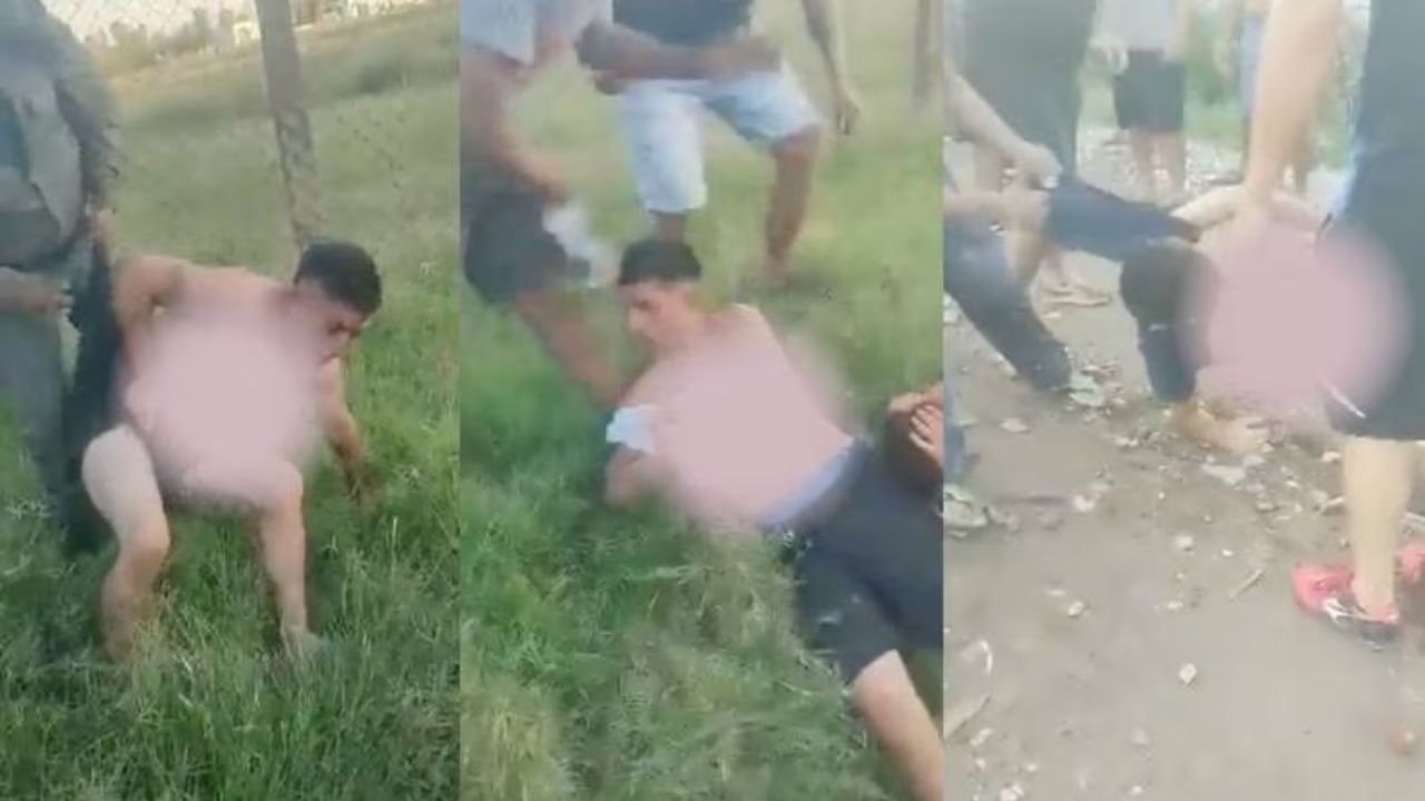 VIDEO: Vecinos desnudaron y lincharon a jóvenes por presunto robo