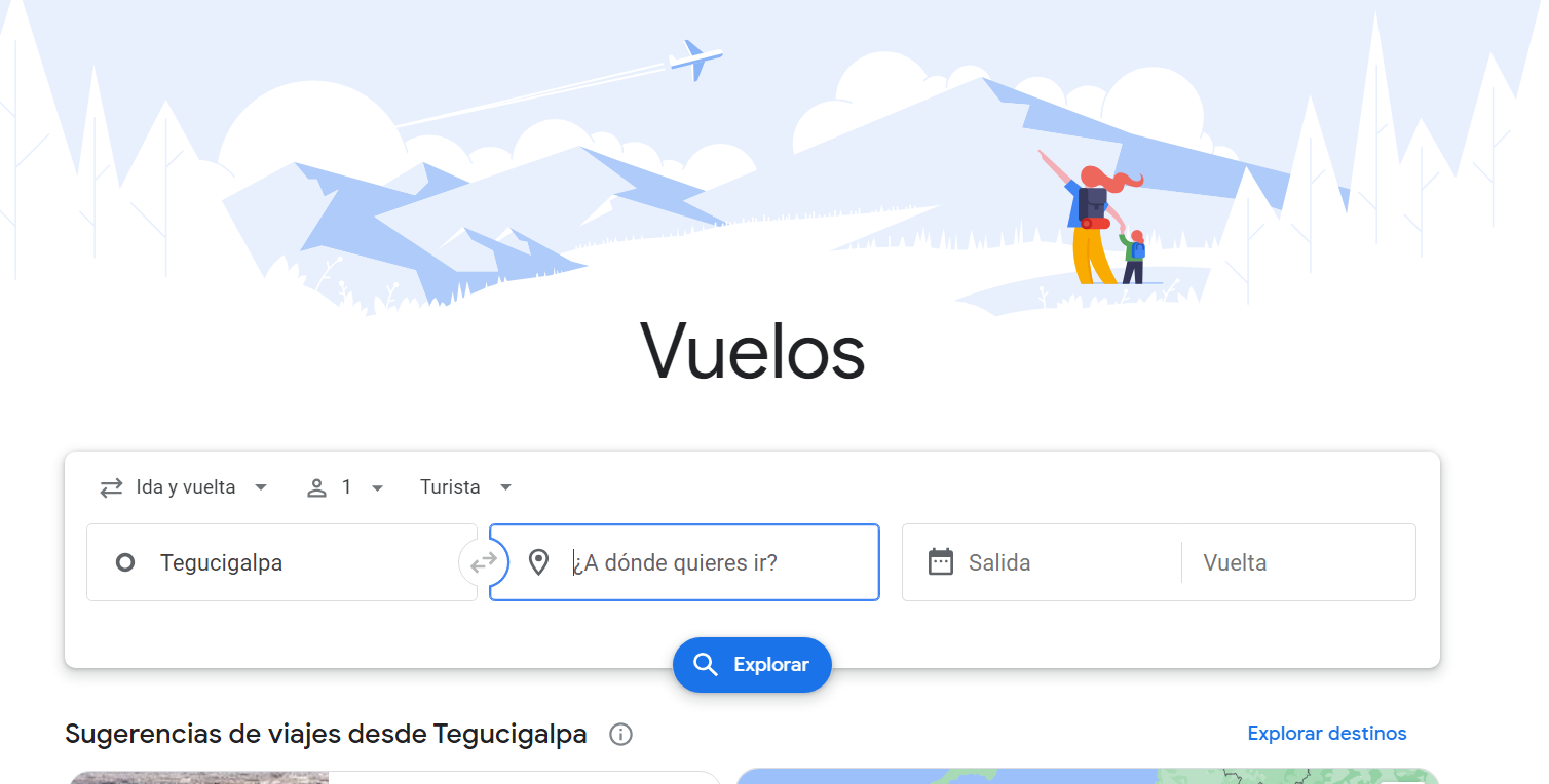 Podrás llenar Google Flights con la información particular de tu viaje. Foto: Google