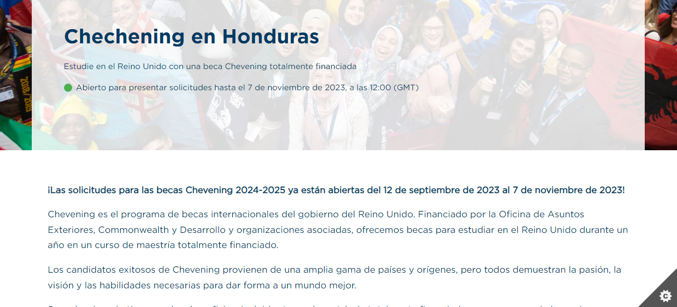 En la página oficial del programa podrás obtener más información. Foto: Chevening