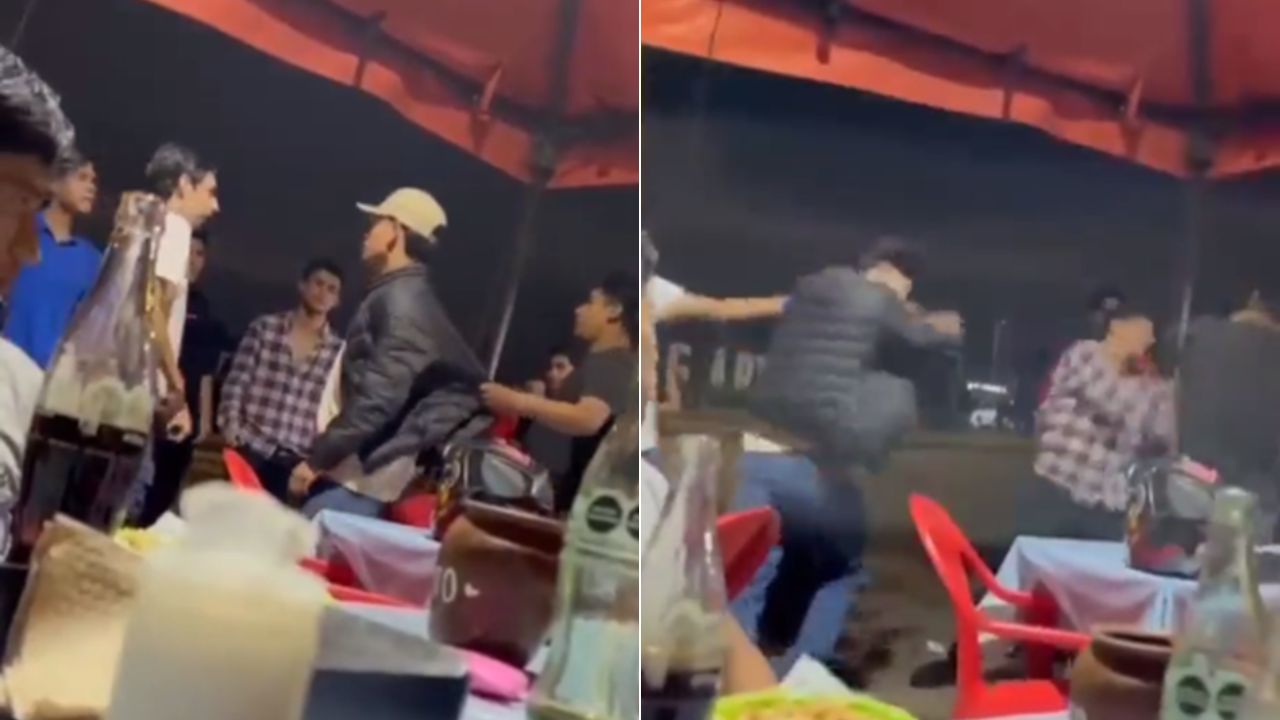 '7 vs 2 taquería' video: dos amigos tienen una pelea contra un grupo de siete hombres
