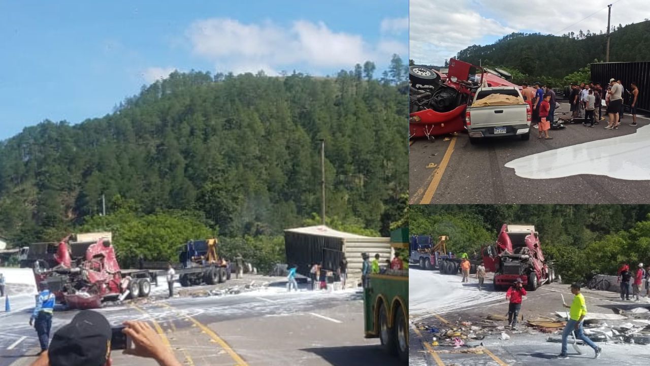 Imagen de Vídeo: Rastra colisiona con varios vehículos en la CA-5; el conductor quedó atrapado