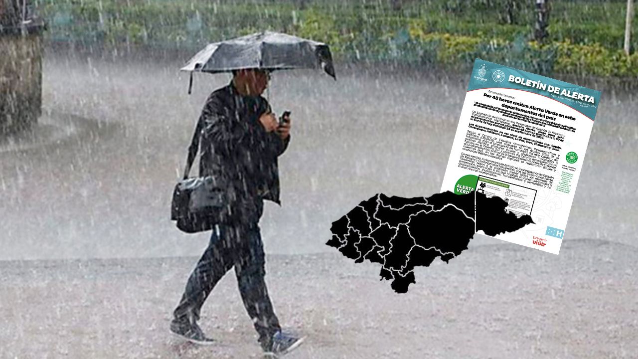 Alerta verde por ingreso de vaguada que dejará lluvias en mayor parte de Honduras, anuncia Copeco