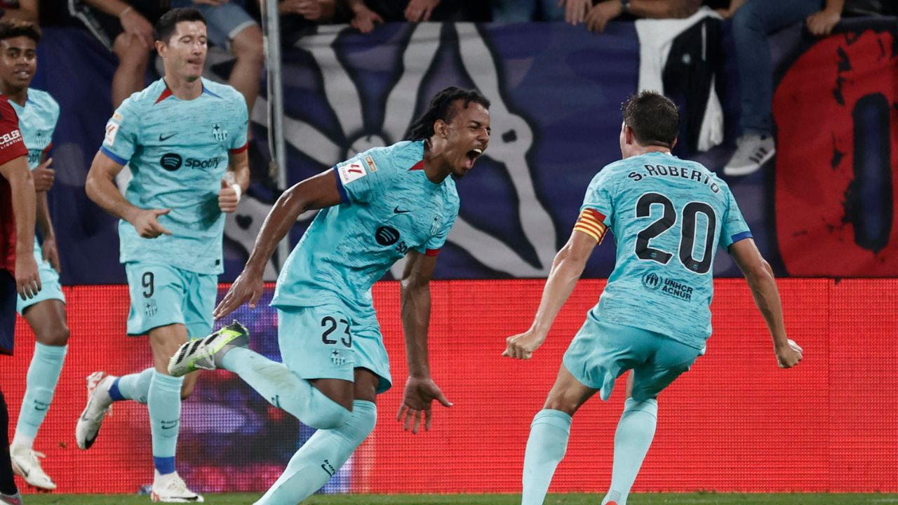 Lewandowski rescata a un apurado Barcelona que ganó 1-2 al Osasuna