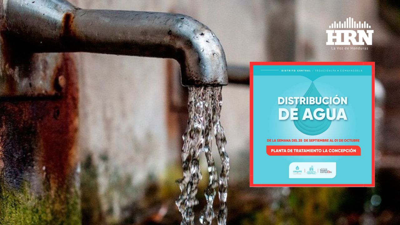 Horario de distribución de agua potable desde el 25 de septiembre al 1 de octubre