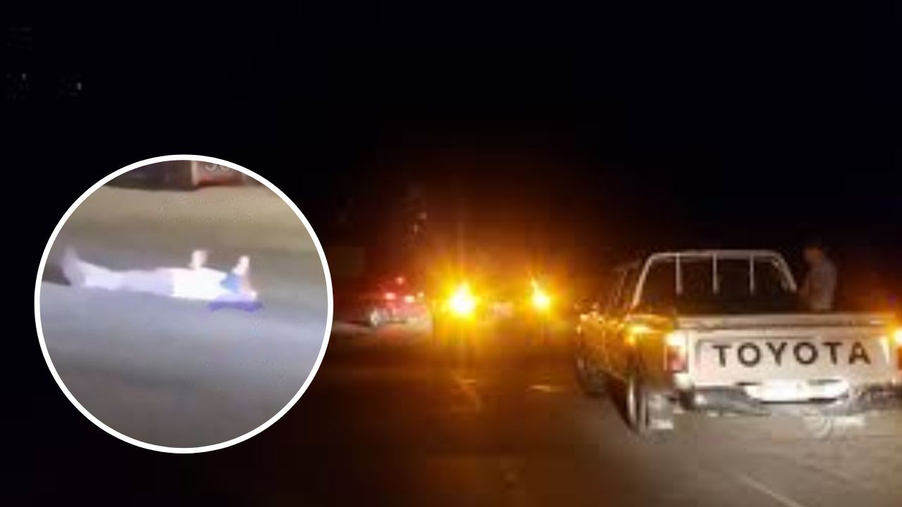 Imagen de Impactante vídeo: hombre se acuesta en medio de la CA-4 y  carros pasan encima de él
