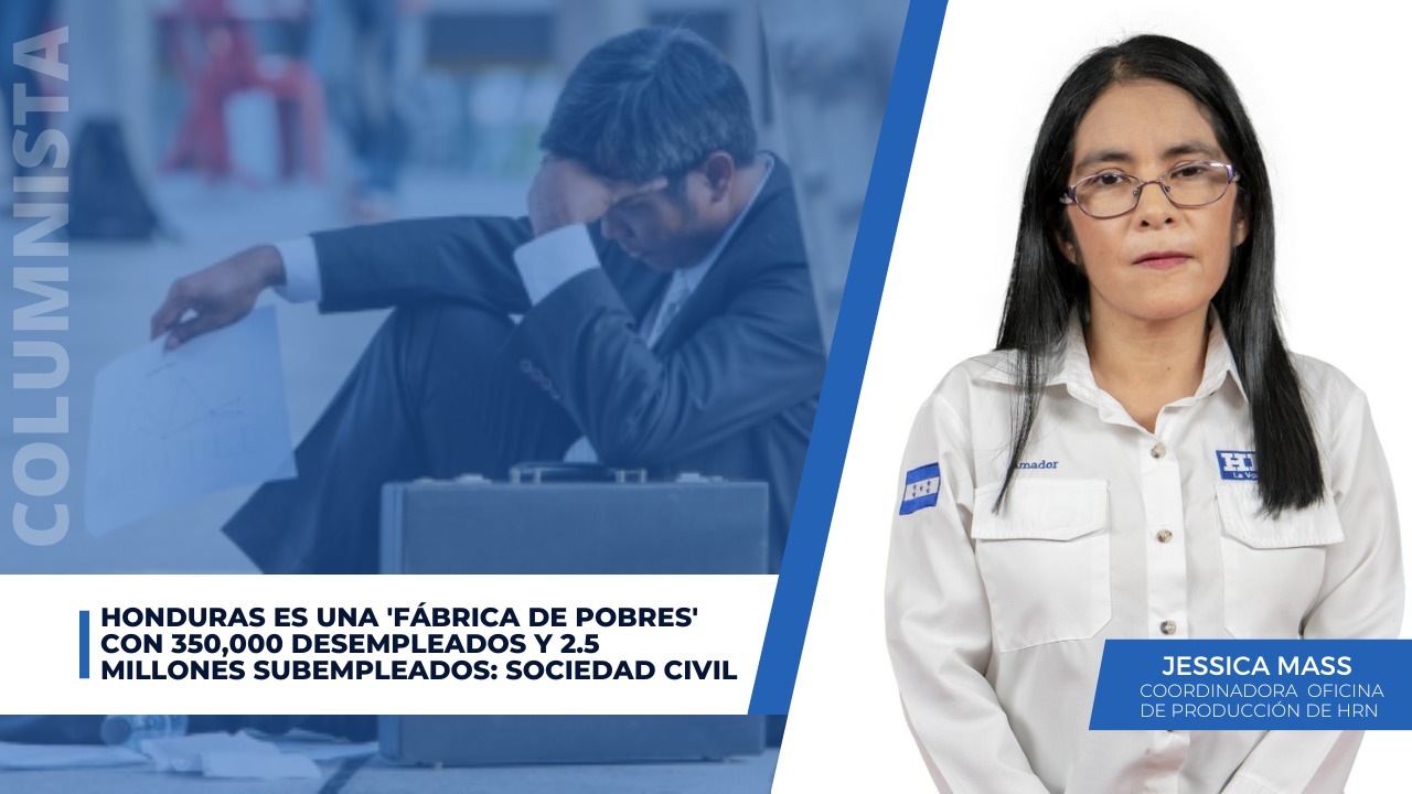 Honduras es una 'fábrica de pobres' con 350,000 desempleados y 2.5 millones subempleados: sociedad civil