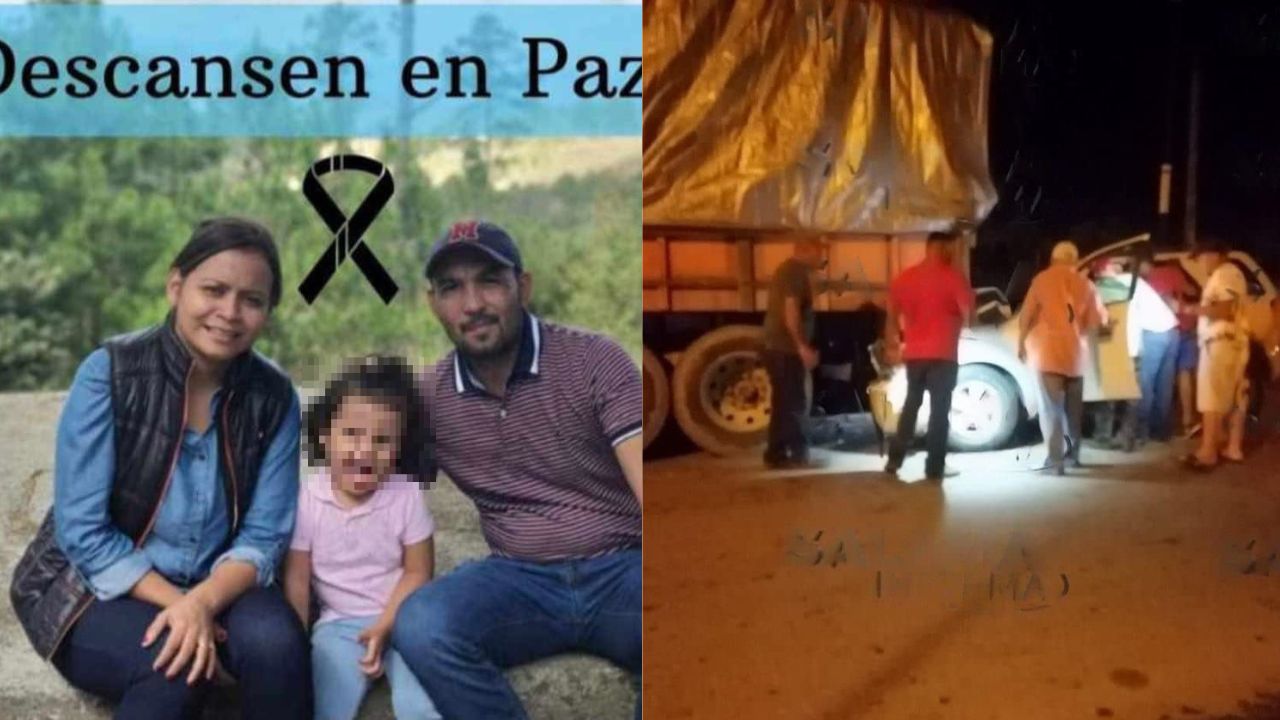 Esta es la familia hondureña muerta al chocar su auto contra parte trasera de rastra en Colón