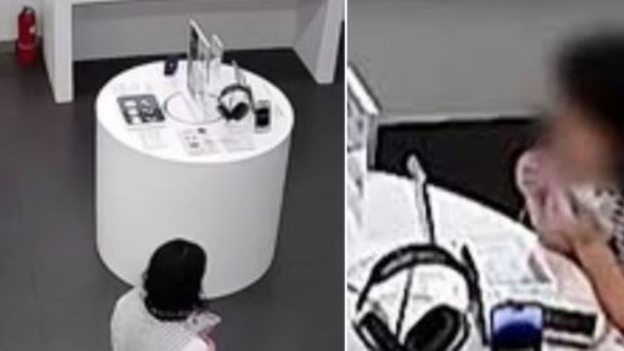 Imagen de Insólito: mujer mordió un cable antirrobo para extraer un celular