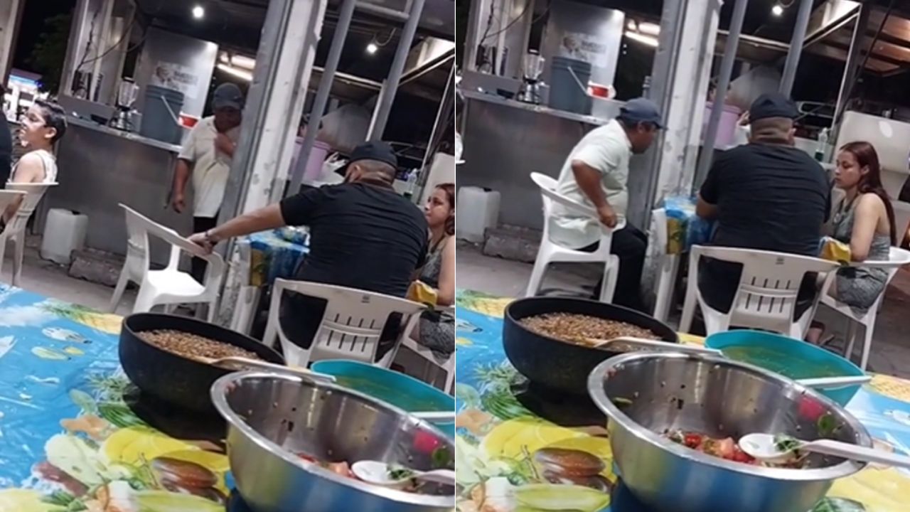 Imagen de 'Más gente así': pareja invita a cenar a un indigente; los tres comieron juntos