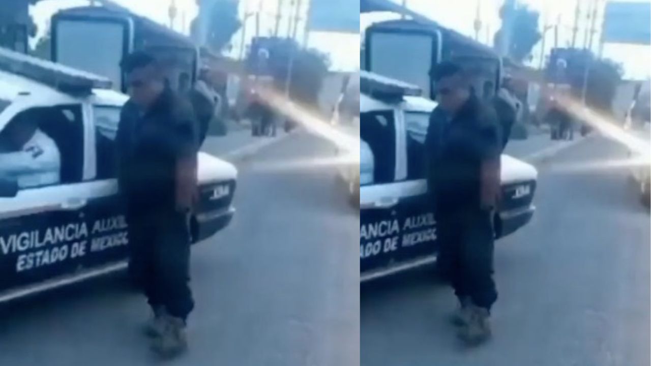 ¿Drogado?, video capta a policía realizando extraños movimientos en plena calle