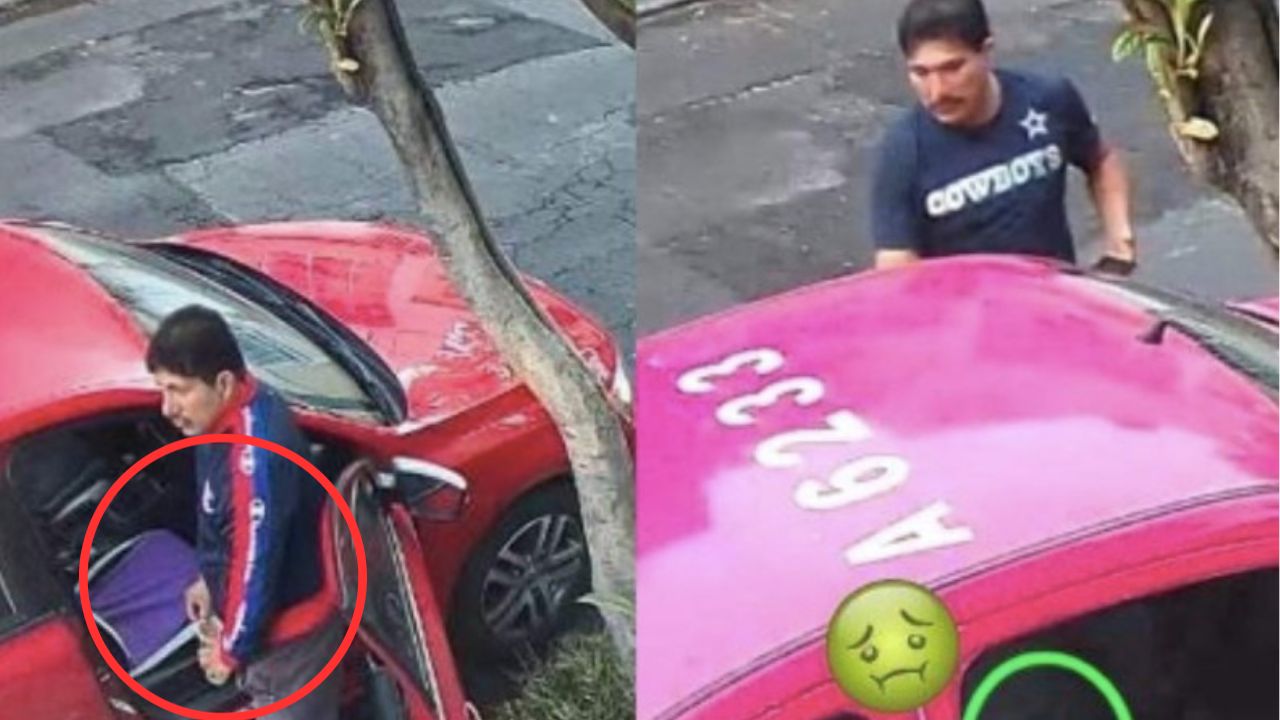 ¡Que asco! Video capta a taxista orinando y defecando en vasos que luego tiró a la calle