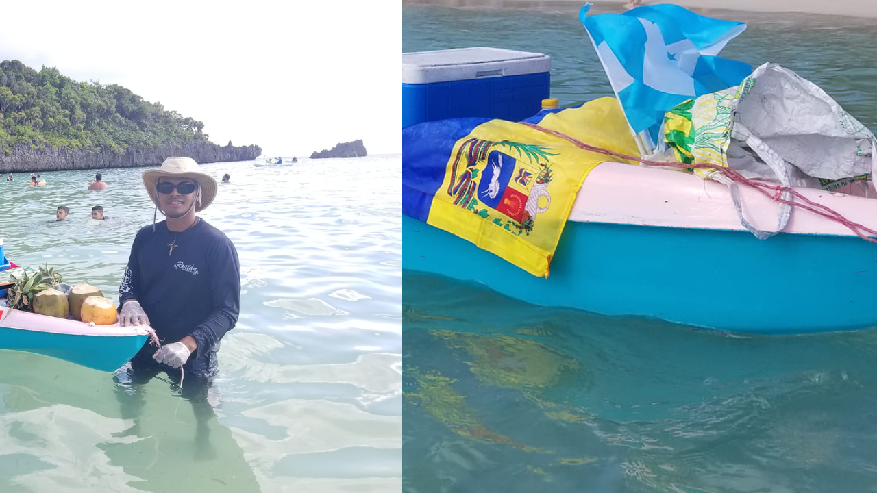 Venezolano brilla en Roatán, vendiendo agua de Coco en las playas de West Bay