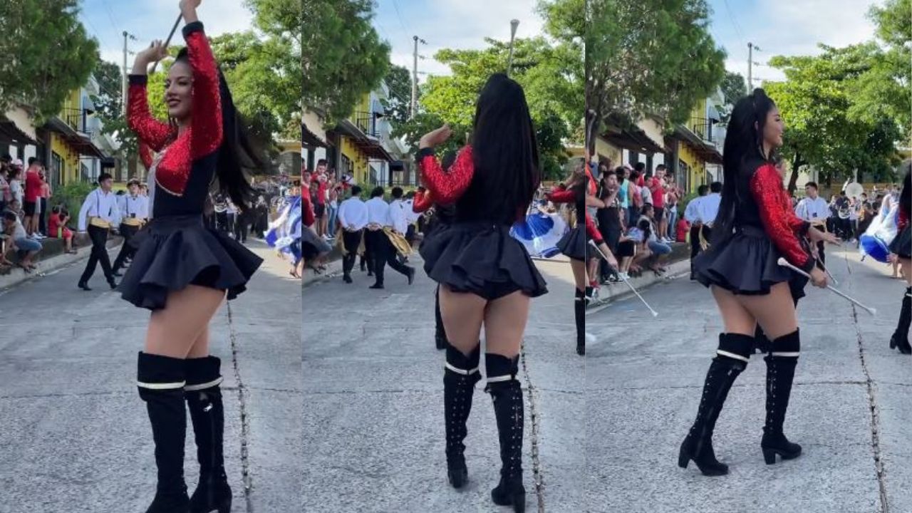 Palillona salvadoreña impacta con su belleza y talento en desfile de independencia 2023