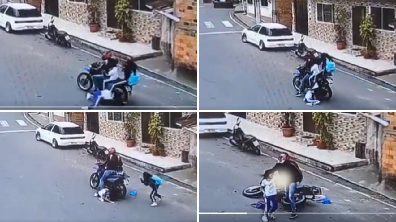 El video de la niña y el motociclista se ha difundido en las múltiples plataformas de internet. Foto: Diseño HRN