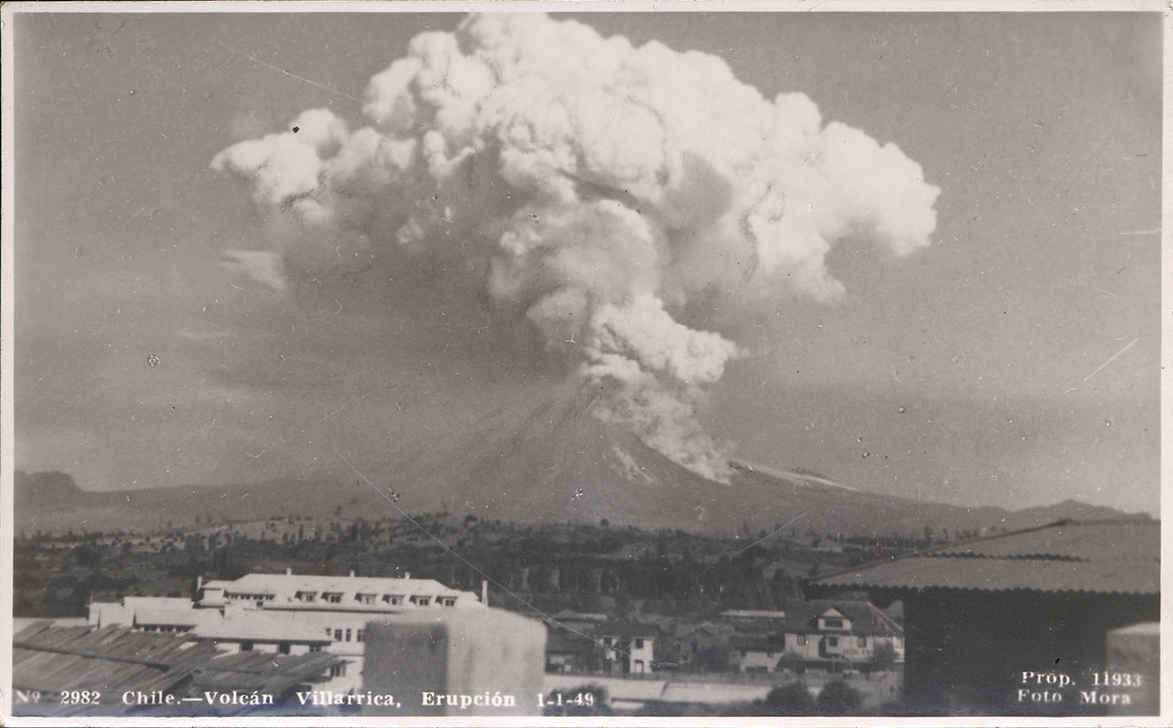Una de las erupciones más letales en el volcán Villarrica se registró el 1 de enero de 1949, donde hubo más de 50 víctimas, entre personas fallecidas, desaparecidas y heridos. Foto: Memoria chilena