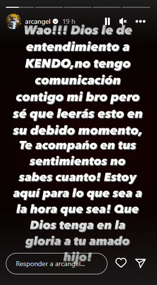 Comunicado de Arcángel sobre la muerte de Cheniel Capone. Foto: Redes sociales