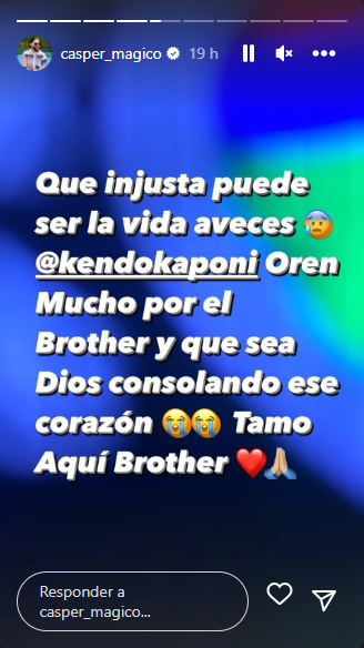 Comunicado de Casper Mágico sobre la muerte del hijo de Kendo Kaponi. Foto: Redes sociales