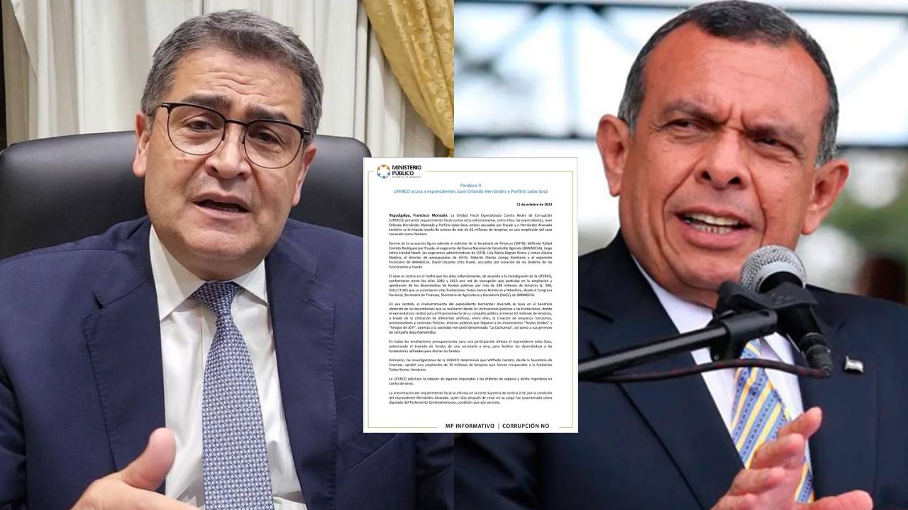 MP acusa a Pepe Lobo y a JOH de millonario fraude en caso Pandora II